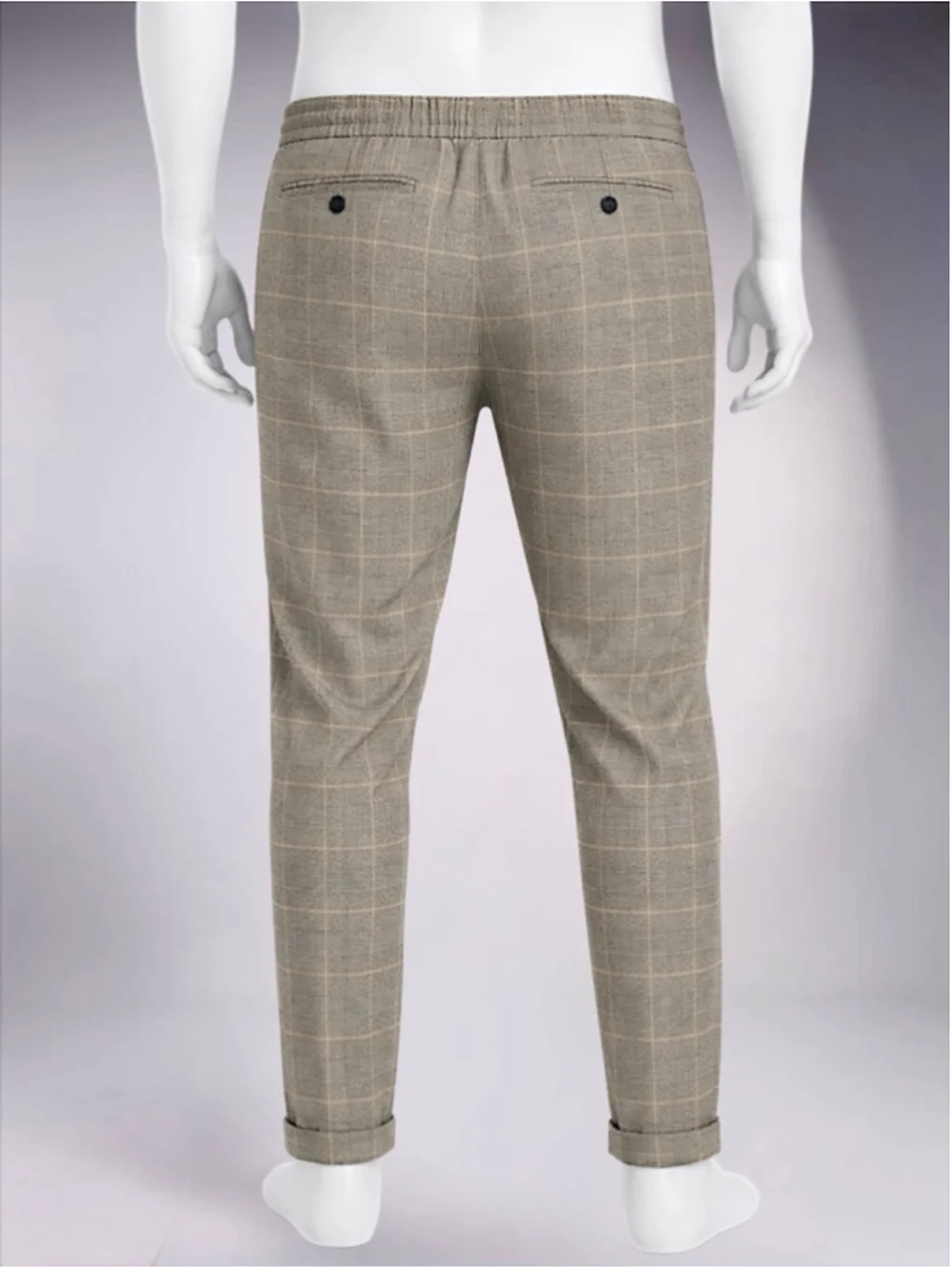 H&M Men’s Slim Fit Plaid Pull-On Pants Cuffed Joggers Size M